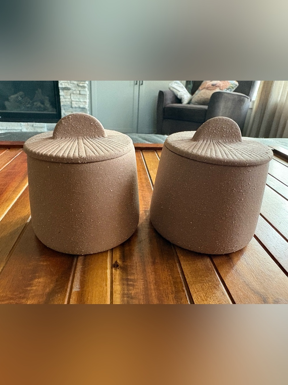 Citrine Ceramic Spice Jars with Lids Set of 2 6oz Capacity Spice Containers